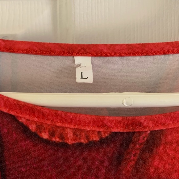 Red Patterned Tunic Top - Picture 4 of 5